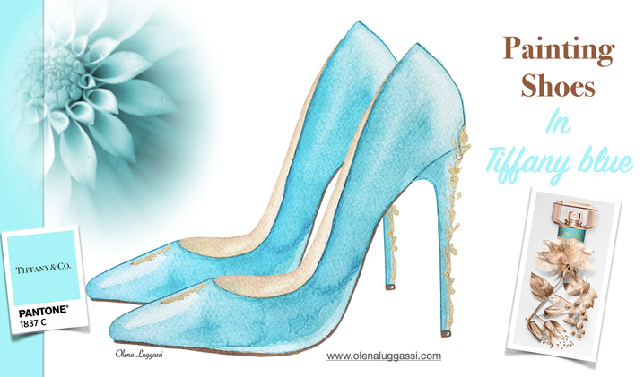 how to paint shoes in watercolour, shoe design drawing course, Olena Luggassi, designing shoes